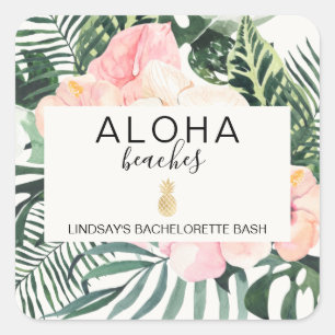 Sticker Carré Bachelorette Plages Aloha