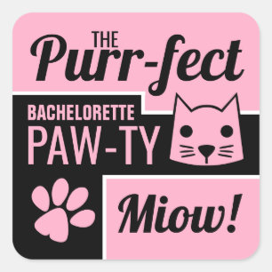 Sticker Carré Bachelorette Rose Kitten