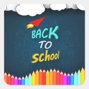 Sticker Carré Back to school