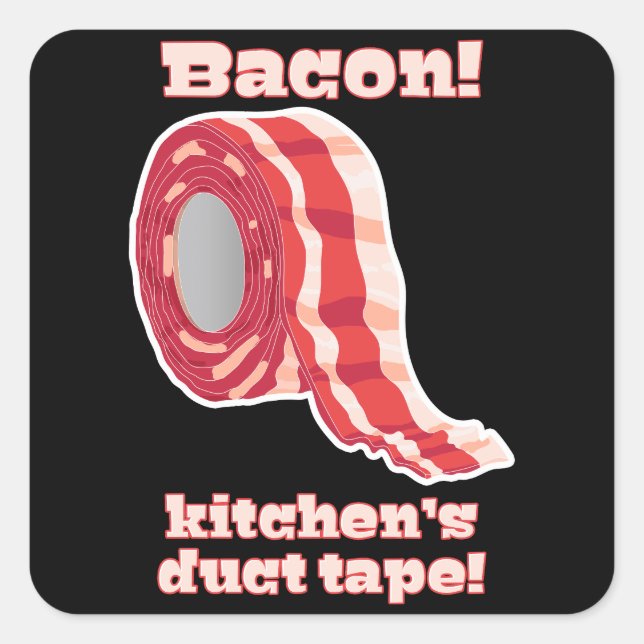 Sticker Carré Bacon !... Bande de canette de cuisine ! (Devant)