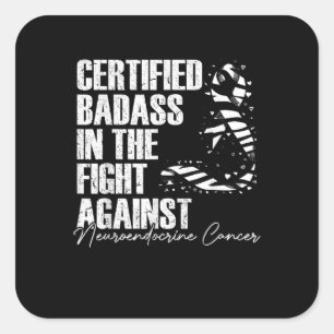 Sticker Carré Badass Neuroendocrine Cancer Awareness NET Zebra R