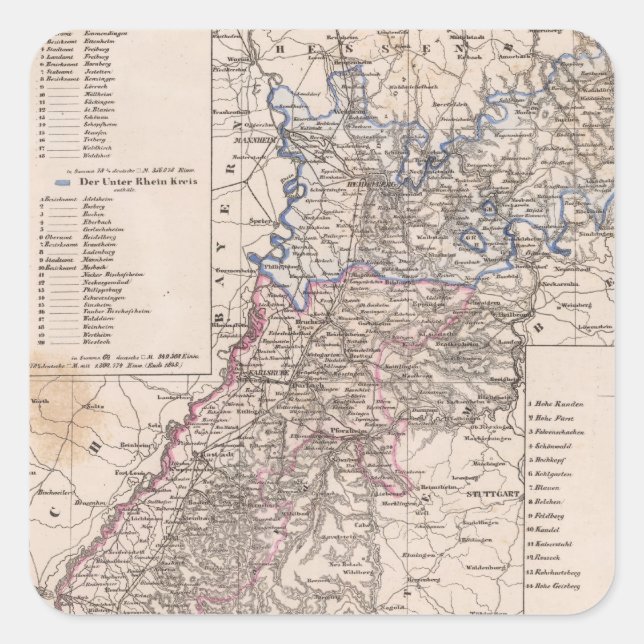 Sticker Carré Baden, Allemagne (Devant)