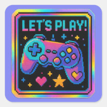 Badge de joueur d'art pixelisé LEVEL UP