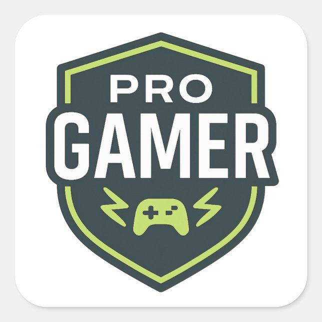 Sticker Carré Badge PRO GAMER Shield (Devant)