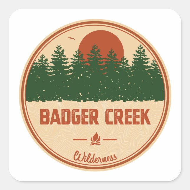 Sticker Carré Badger Creek Wilderness Oregon (Devant)