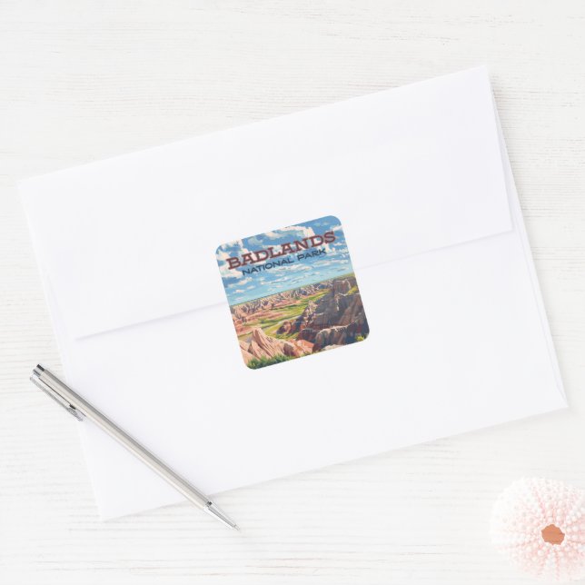 Sticker Carré Badlands National Park South Dakota Landcape (Enveloppe)