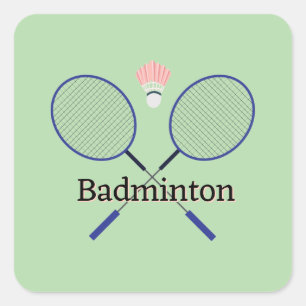 Sticker Carré Badminton Design