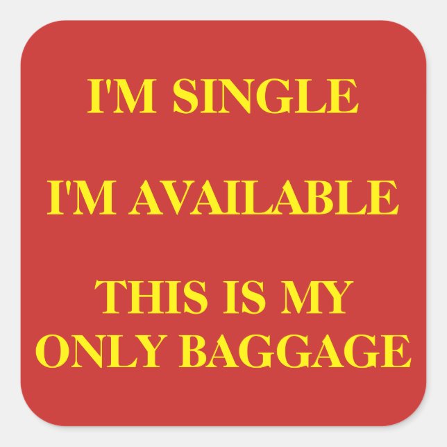 Sticker Carré Bagages "simple et disponible" (Devant)