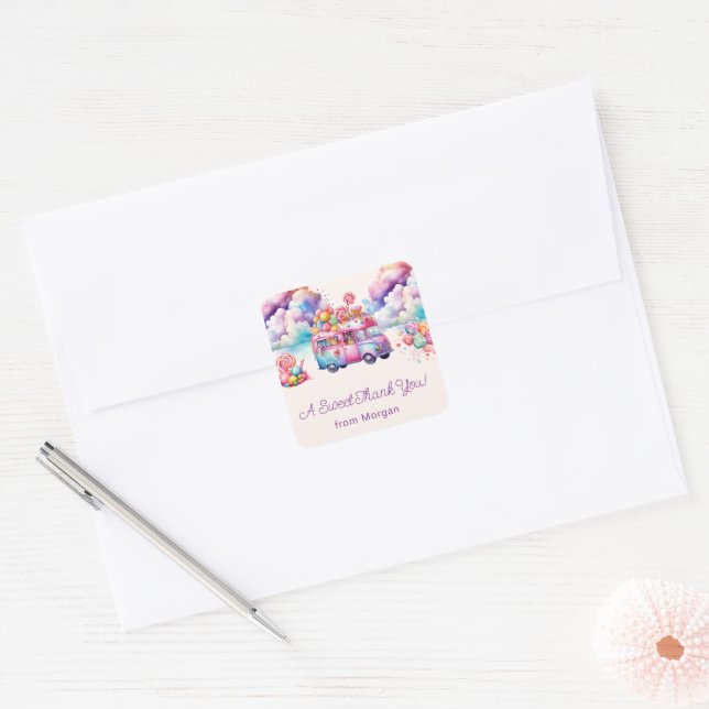 Sticker Carré Baguette d'anniversaire de Sweet Budget CandyLane (Enveloppe)