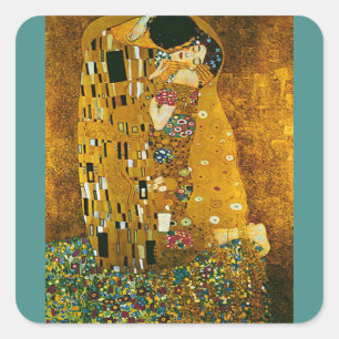 Sticker Carré Baguette d'art, Gustav Klimt, Le Baiser,
