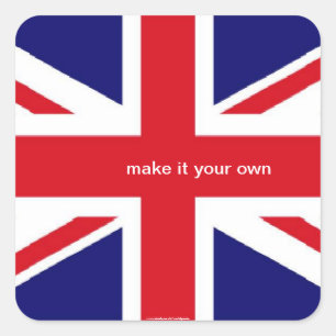 Sticker Carré Baguette de drapeau Union Jack britannique