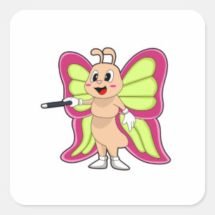 Sticker Carré Baguette magique papillon