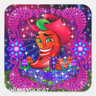 Sticker Carré Baguette WQ Scott Hot Pepper "Say Cheese"