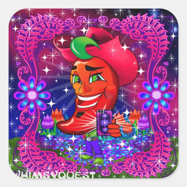 Sticker Carré Baguette WQ Scott Hot Pepper "Say Cheese" (Devant)