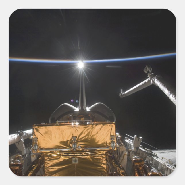 Sticker Carré Baie de charge utile de Space Shuttle Atlantis (Devant)