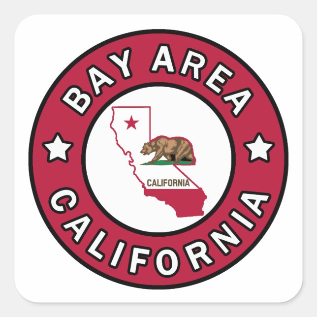 Sticker Carré Baie en Californie (Devant)