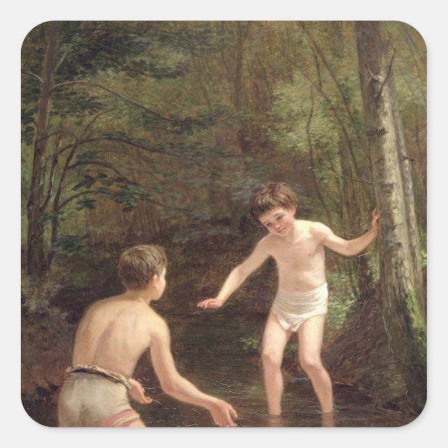 Sticker Carré Baignades, 1873 (Devant)
