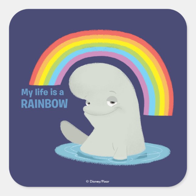 Sticker Carré Bailey | Ma vie est un arc-en-ciel (Devant)