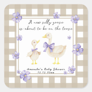 Sticker Carré Bain d'aquarelle Bébé Silly Goose