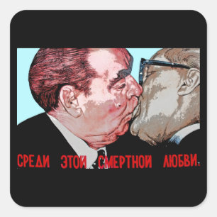 Sticker Carré Baiser Brezhnev & Honecker, Galerie East Side, Ber