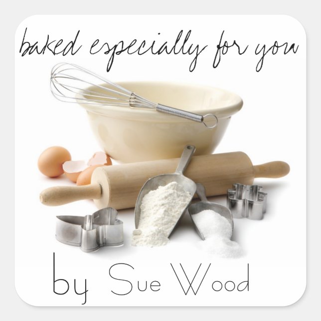 Sticker Carré Baked by YOU Cadeau Tags (Devant)