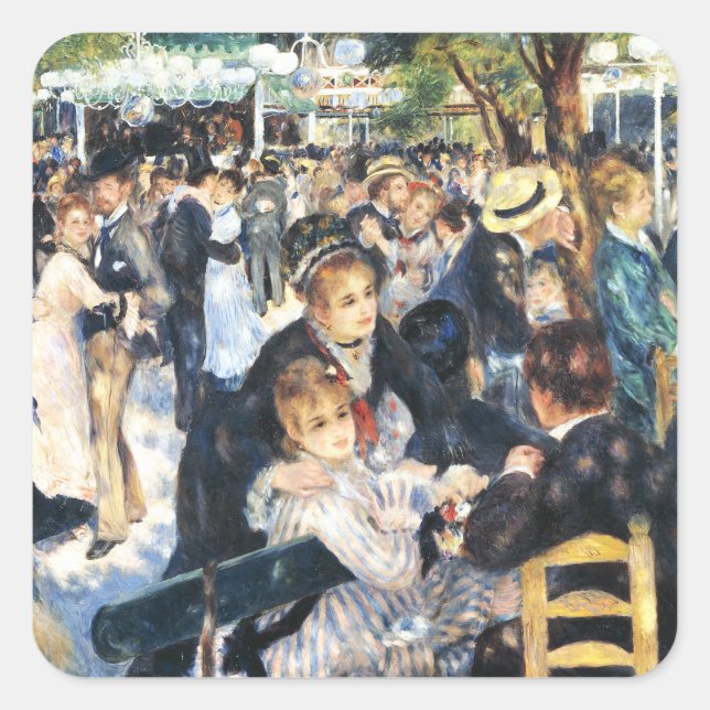 Sticker Carré Bal au Moulin de la Galette Party Renoir (Devant)