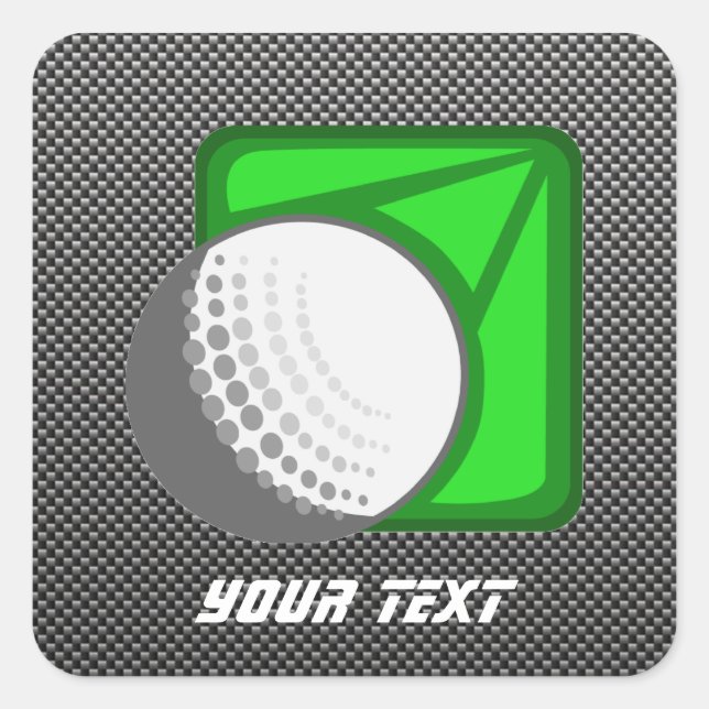 Sticker Carré Bal de golf Faux Carbon Fibre (Devant)