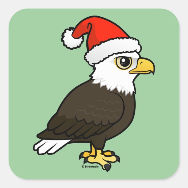 Sticker Carré Bald Eagle Père Noël (Devant)