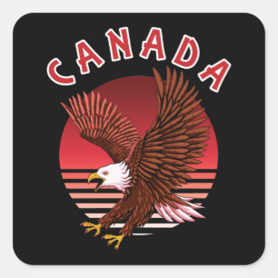 Sticker Carré Bald Eagle Wildlife - Canada
