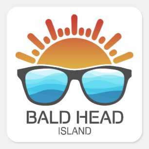 Sticker Carré Bald Head Island North Carolina Lunettes de soleil