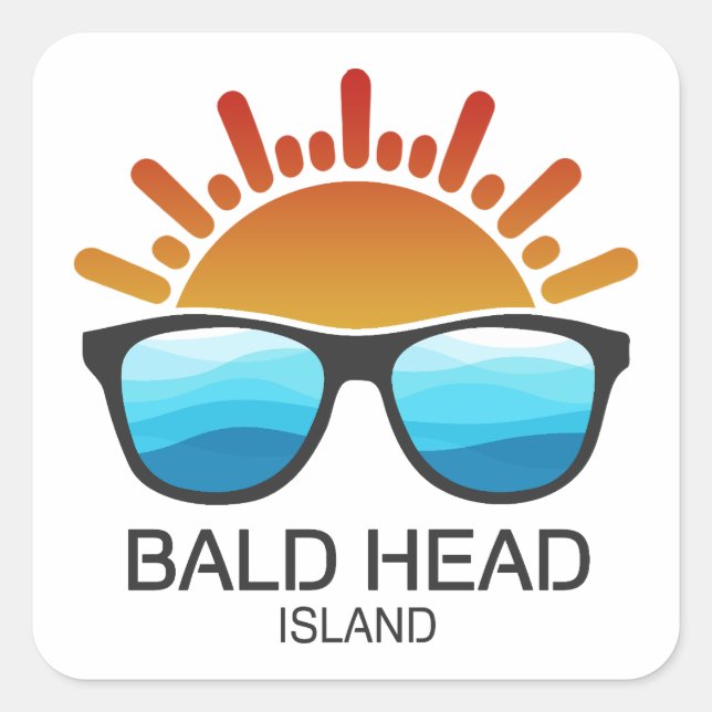 Sticker Carré Bald Head Island North Carolina Lunettes de soleil (Devant)