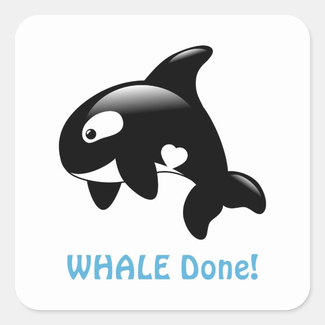 Sticker Carré BALEINE De Petite Orca (Bien Fait) (Devant)