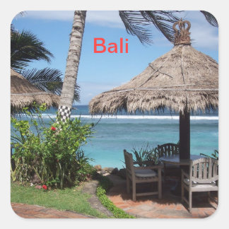 Sticker Carré Bali Beach Scène