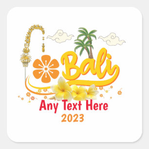 Sticker Carré Bali Vacances Ile tropicale Plage Correspondance