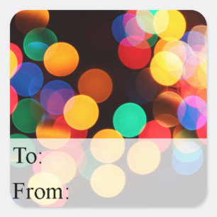 Sticker Carré Balise cadeau Christmas Lights
