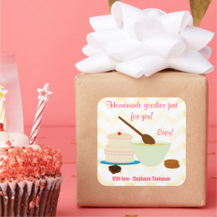 Sticker Carré Balise cadeau de bonbons maison