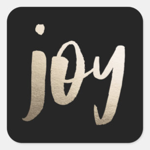 Sticker Carré Balise cadeau Gold Foil Joy