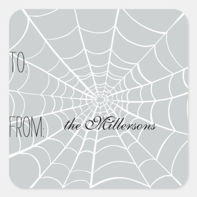 Sticker Carré Balise Cadeau Web Spider (Devant)
