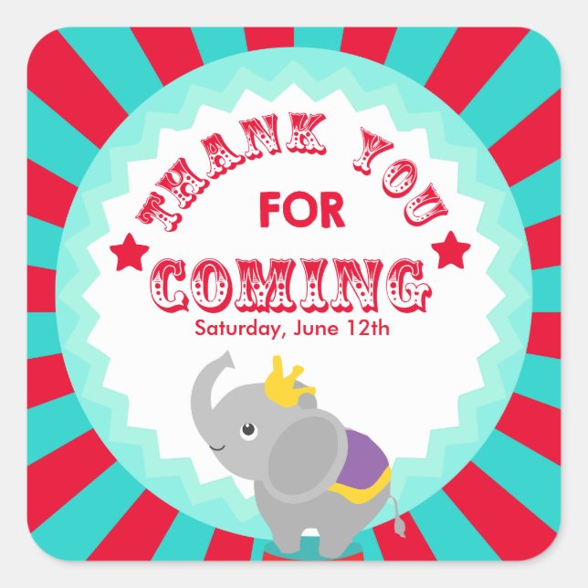 Sticker Carré Balise Circus Merci (Devant)