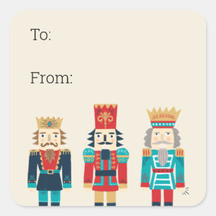 Sticker Carré Balises cadeaux Nutcracker personnalisées