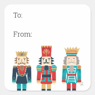 Sticker Carré Balises cadeaux Nutcracker personnalisées