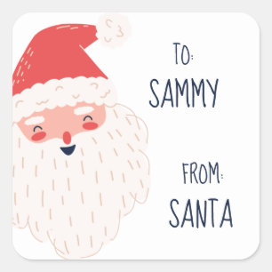 Sticker Carré Balises Cadeaux Père Noël Personnalisées