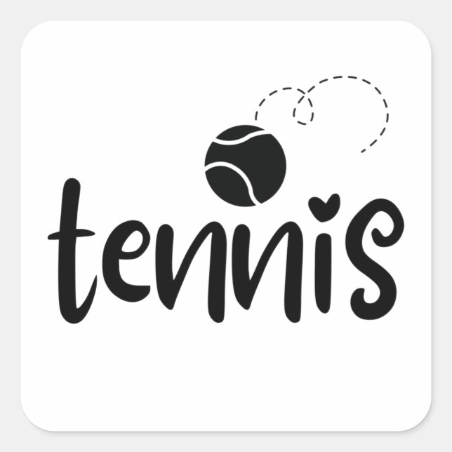 Sticker Carré Balle de tennis. (Devant)