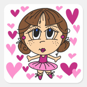 Sticker Carré Ballerina Girl