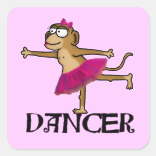 Sticker Carré Ballet de singe