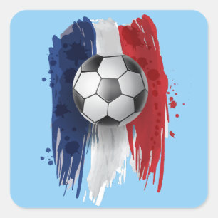 Sticker Carré Ballon de foot France
