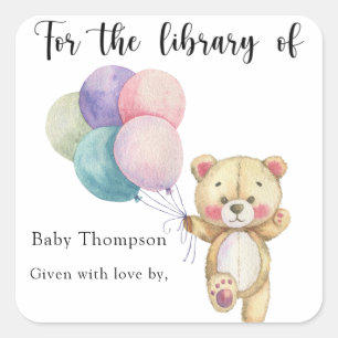 Sticker Carré Ballons en peluche - pour la bibliothèque de