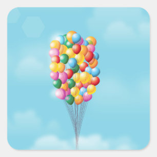 Sticker Carré Ballons flottants vers le haut et au loin.