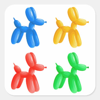 Sticker Carré Balloon Animal Color Motif - Enfants & Fête Clown