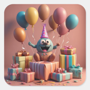 Sticker Carré Balloons jolies oeuvres